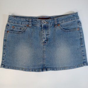 d'NIM Denim Blue Jean Mini Skirt 5-pocket style w/ belt loops and zipper…